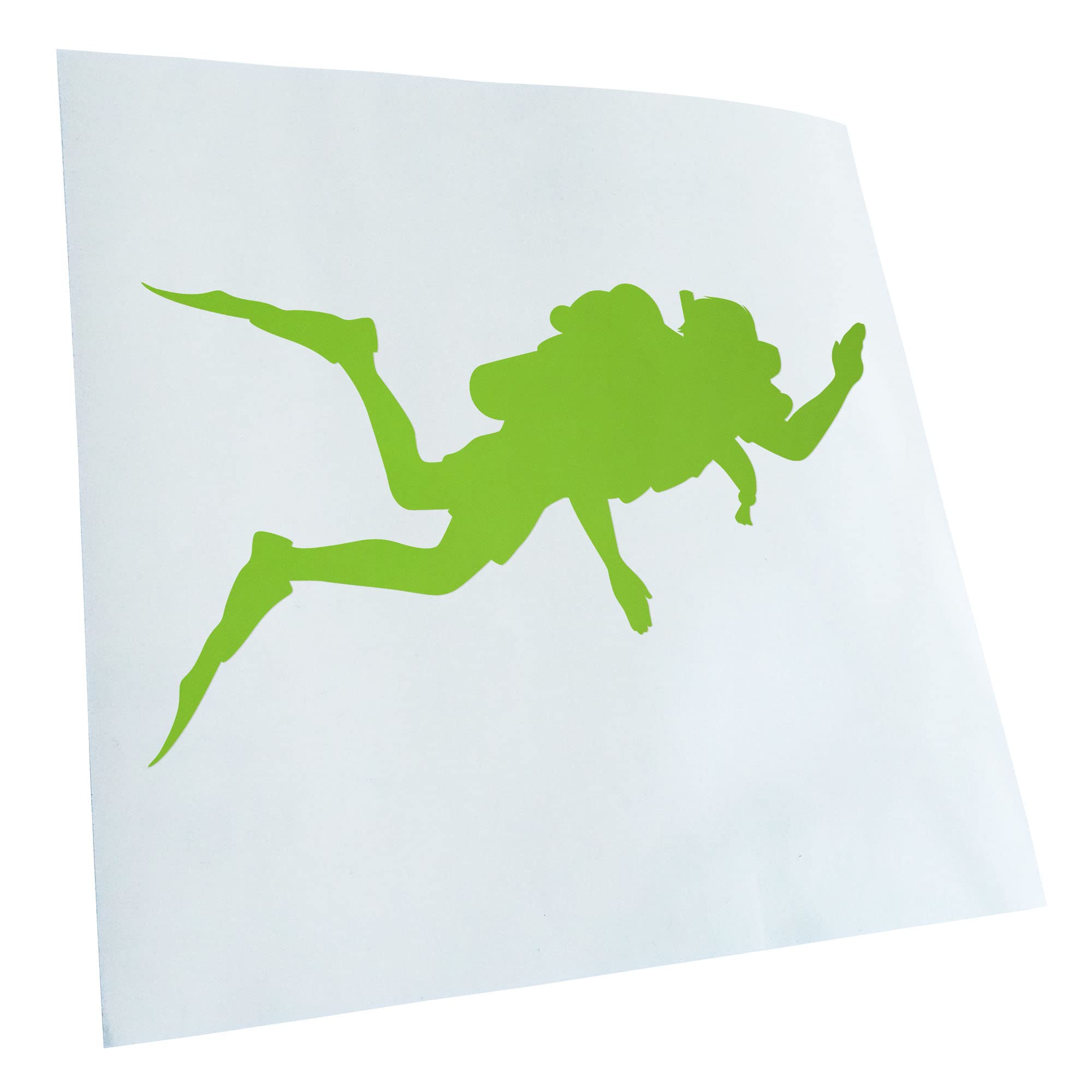 Kiwistar - Car Sticker - Green - 40 x 24 cm Diver Silhouette - Rear Window Car Sticker Weatherproof for Car Truck Moped Truck - Sticker Exterior Self-Adhesive Tuning Accessories for Window Vehicle
