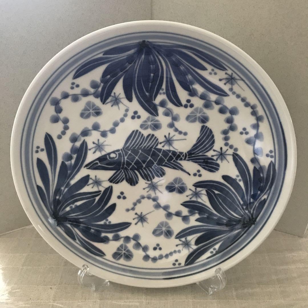 砥部焼 梅山窯 飾り皿 大皿 染付 【公式通販】