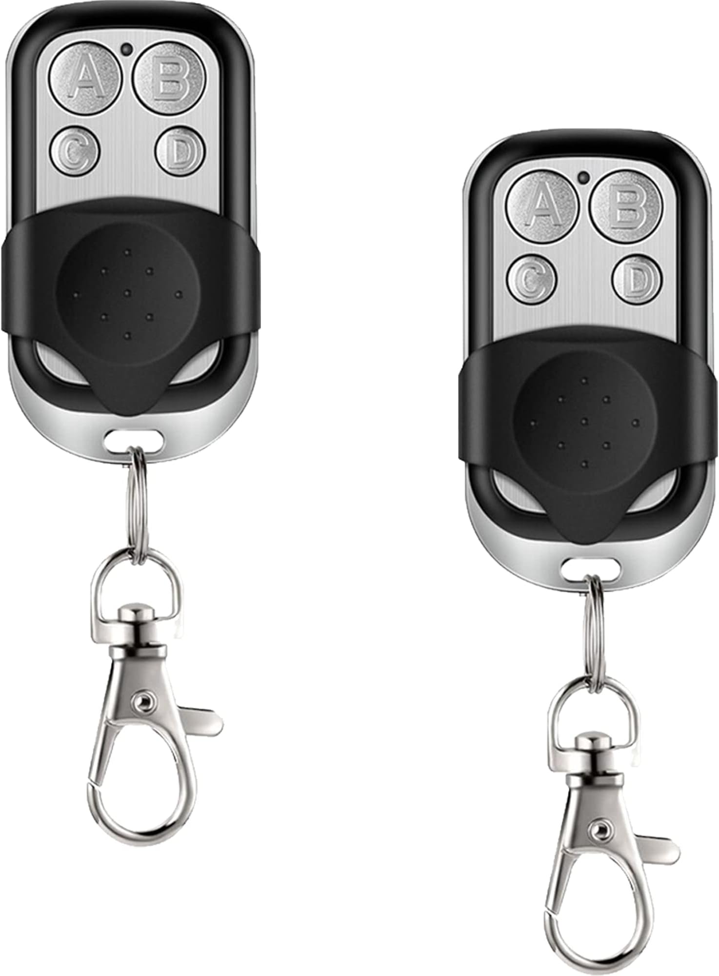 HD-Line 2X tel garage - Remote Controls (Set of 2) for Garage Door / Gate - 433.92 MHz Alarm - Silver
