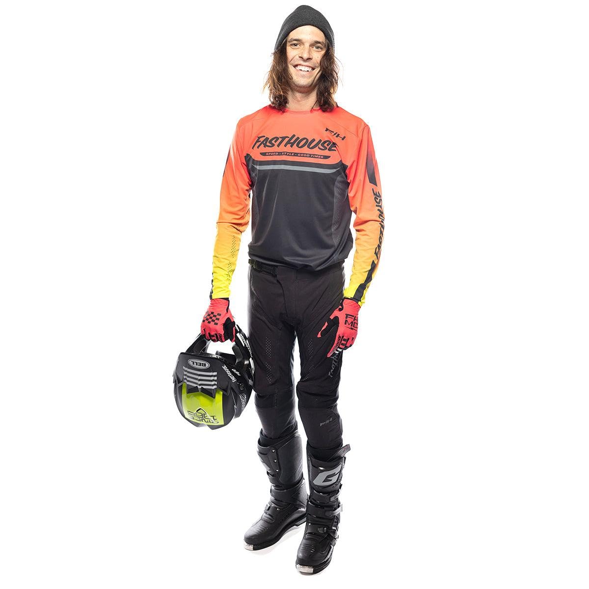 FASTHOUSE Helix Circuit Pant (Black/Hyper Coral, 28)