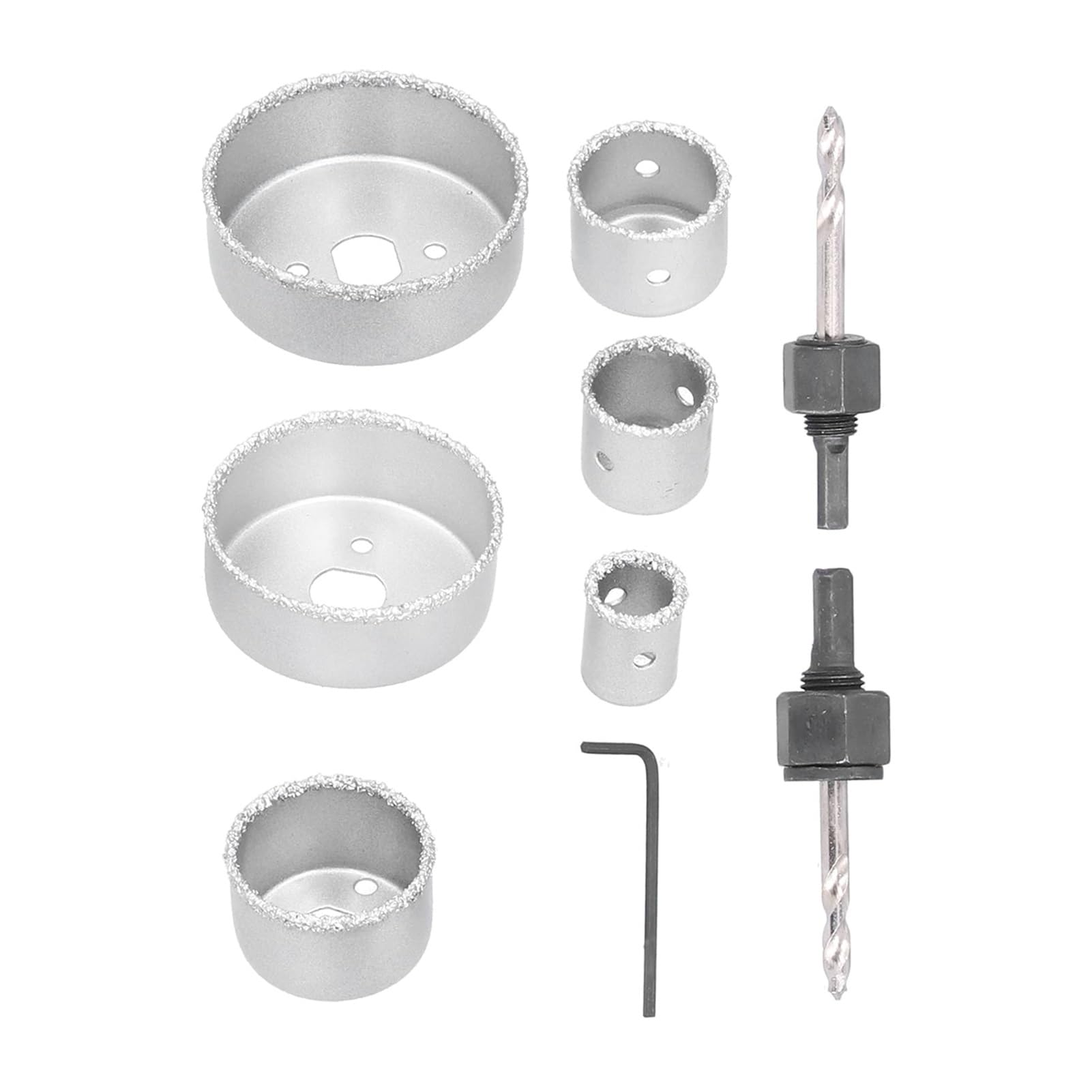 Juego de 9 brocas de carburo de tungsteno for sierras de corona, diámetro de corte de 22 a 73 mm, for baldosas de cerámica y ladrillos, alta precisión y durabilidad, con caja de almacenamiento negra