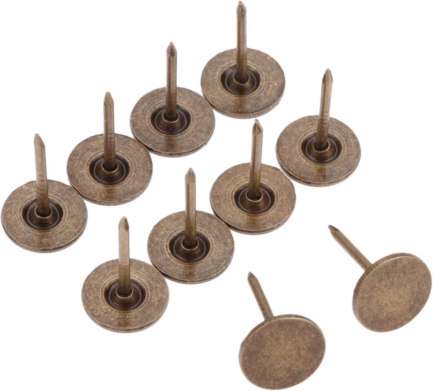 Tachuelas de tapicería, 100 Uds 11 * 17mm tapicería de Bronce Antiguo Clavos joyería Caja de Madera Muebles sofá Puerta Tachuela Decorativa Pasador