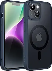 JETech Capa Magnético para iPhone 14 Plus 6,7 Polegadas Compatível com MagSafe, Case Capinha Translúcido Fosco Verso Fina à Prova de Choque Tampa (Azul Tempestade)