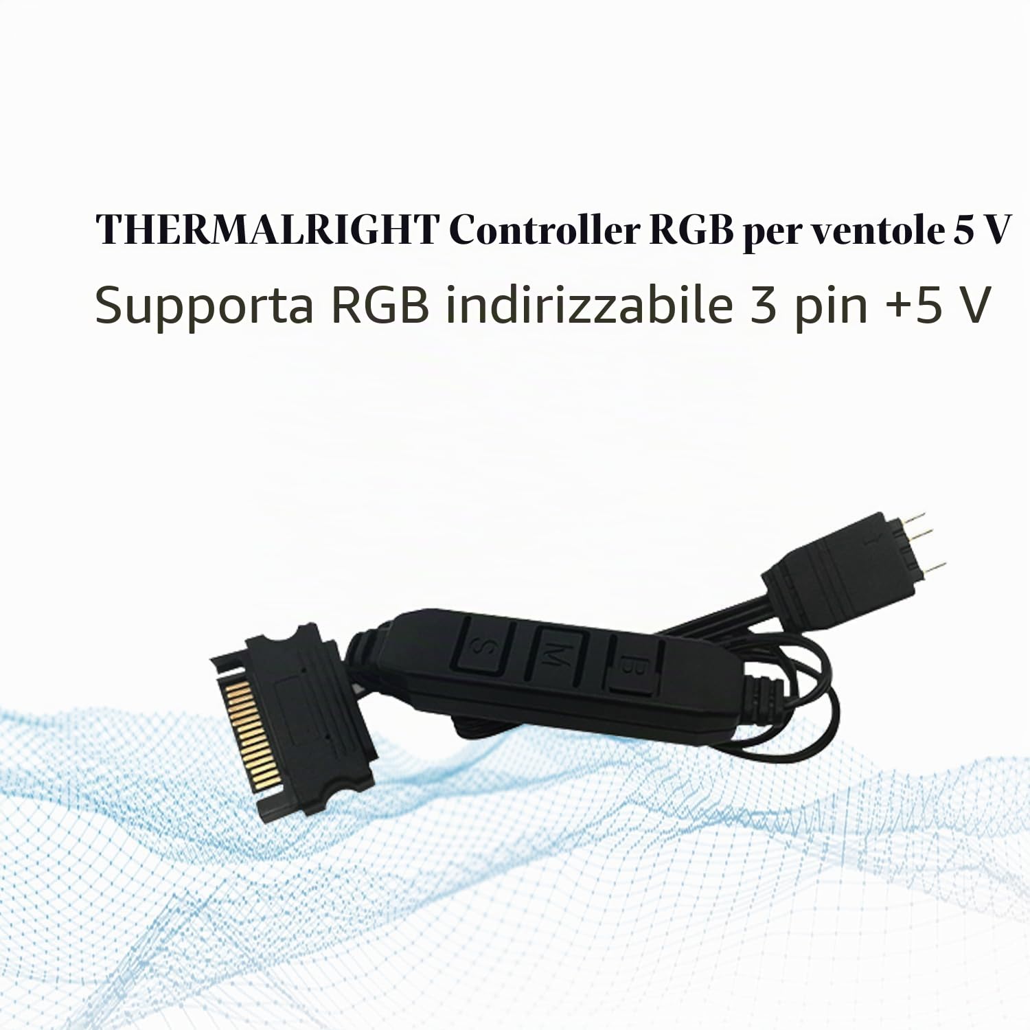 Thermalright Controllo Ventola per Computer A-RGB 5V, Illuminazione 3 Pin, Interfaccia PC, Alimentazione SATA