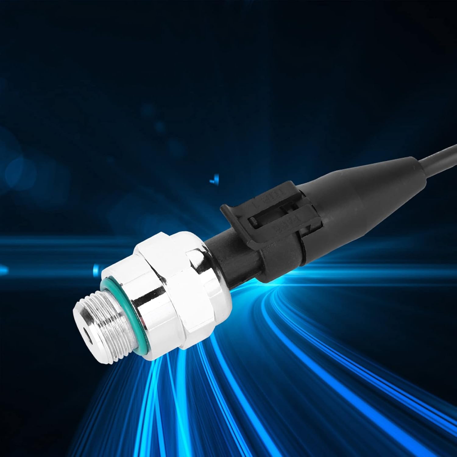 Close-up of the EVTSCAN Pressure Sensor connected to a cable with a waterproof connector