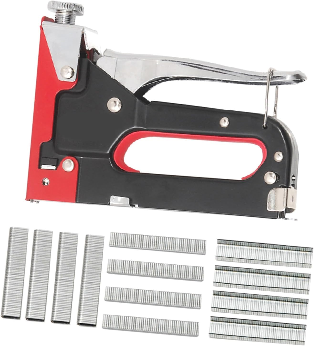 3-in-1 Heavy Duty Handheld Staple Tool and Nail Device with 3 Boxes Nails for Woodwork Renovation and Crafts