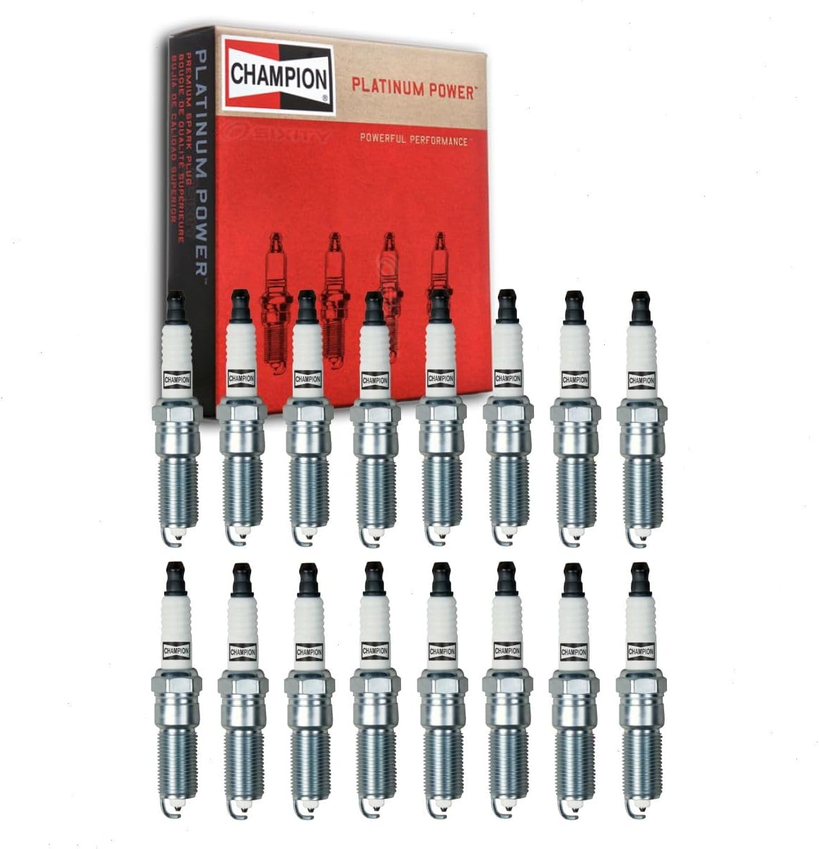 16 pc Champion Platinum Spark Plugs compatible with Dodge Ram 1500 5.7L V8 2003-2008