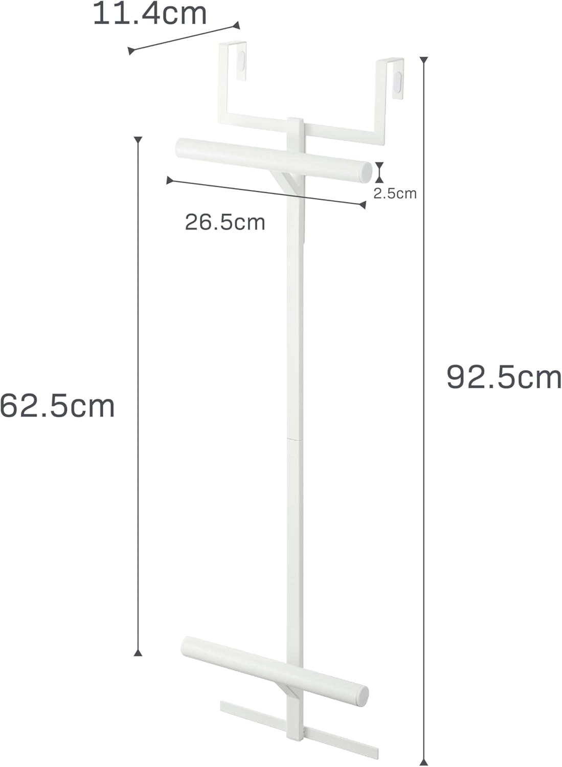 YAMAZAKI Home Tower Backpack Over The Door Hanger for Closet Or Bedroom, Two-Tiered Bookbag Metal Storage Rack, Easy Installation - Steel