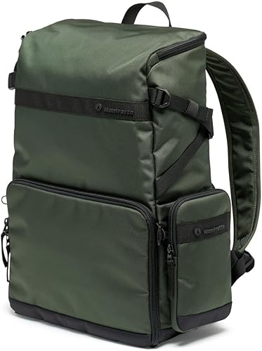 Manfrotto Street Slim - Mochila de fotografía para cámara sin espejo y refleja, acceso frontal y trasero, inserciones extraíbles para cámara y