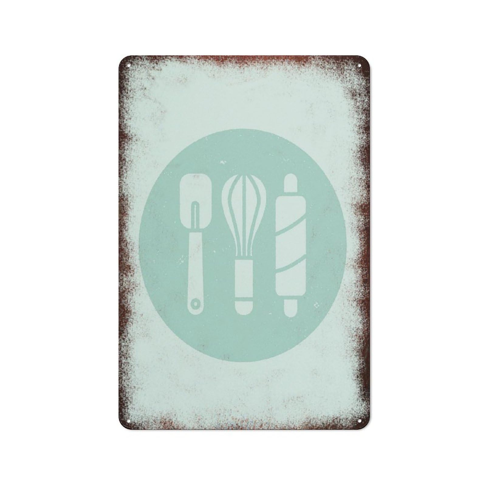 Metal Tin Sign Kitchen Utensil Silhouette Pattern Vintage Rustic Wall Art Kitchen Bathroom Bedroom Living Room Cafe Farmhouse Entryway Office Garage Home Bar Laundry Room Porch Patio 12x16 Inch