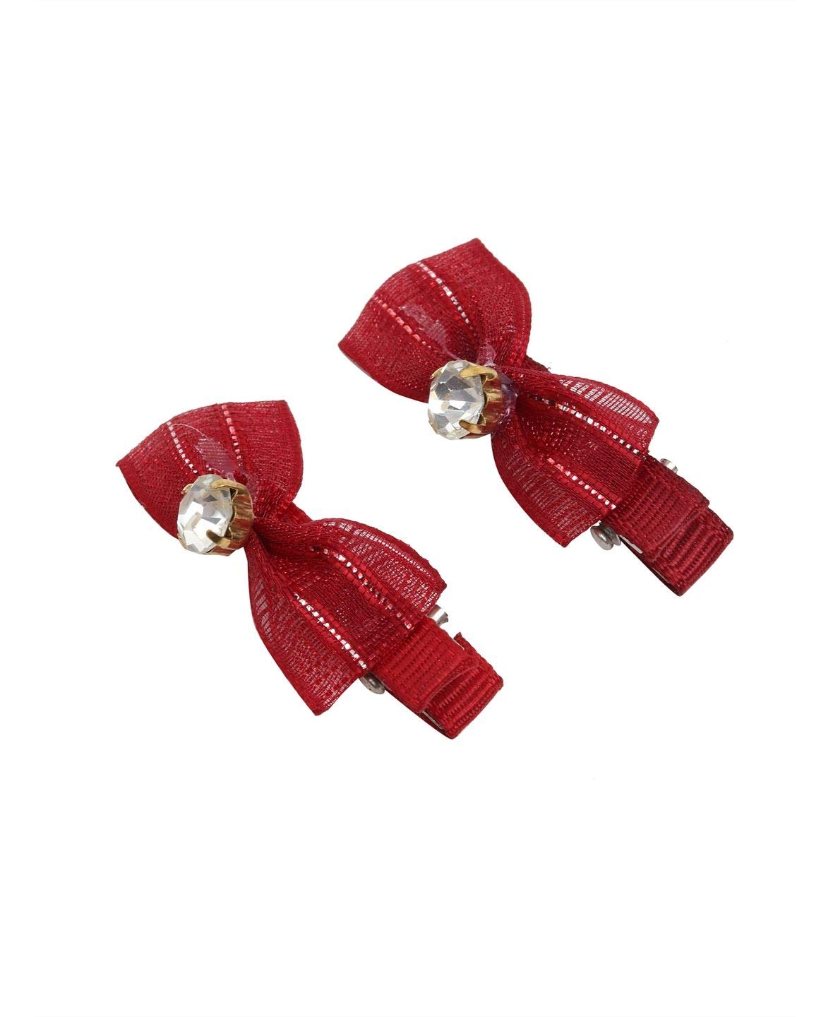 Kids Alligator Tie Bow Hair Clip for Girls (Red)