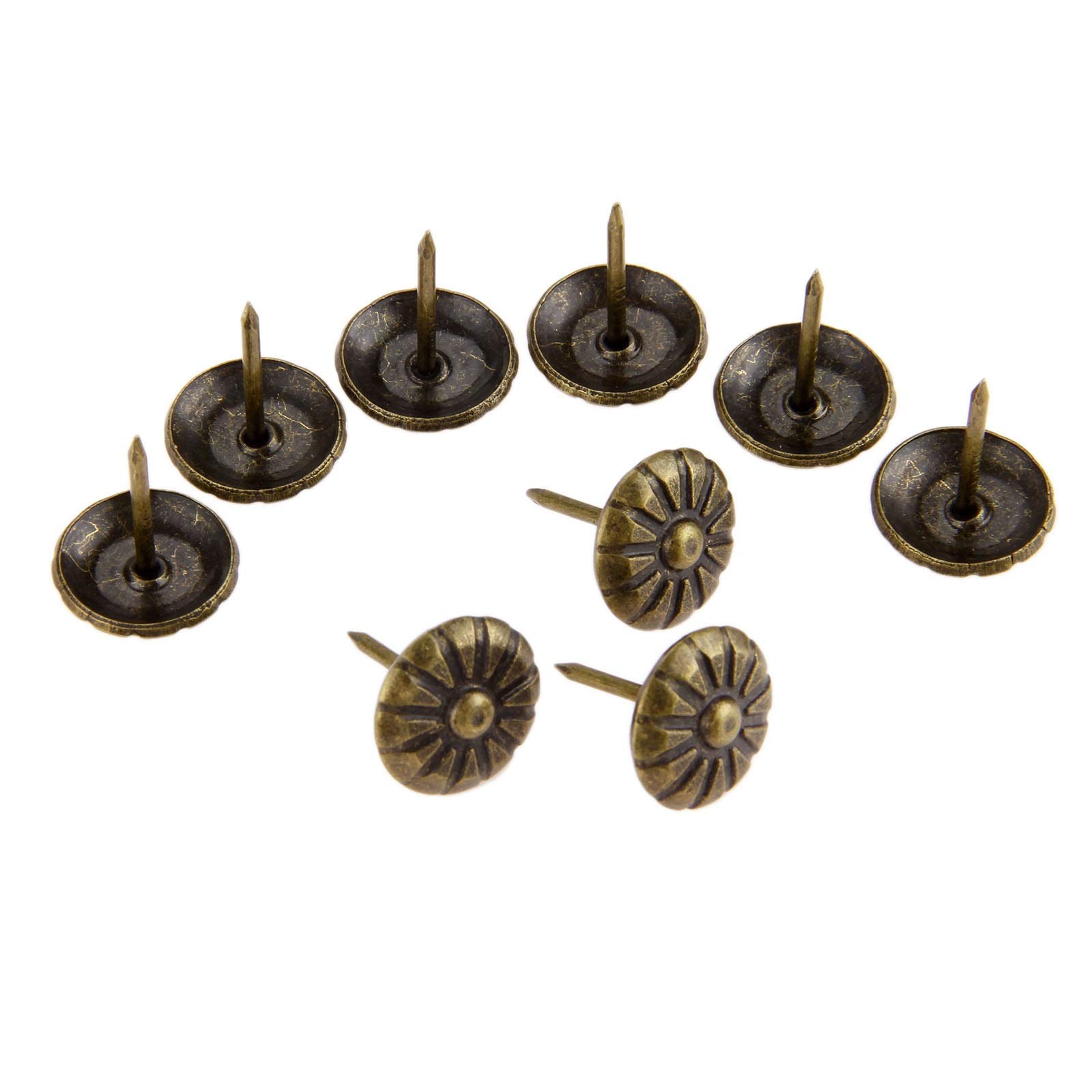 Rohcghc Antique Bronze Upholstery Nails Tacks, Thumb Push Pins(Antique Bronze)