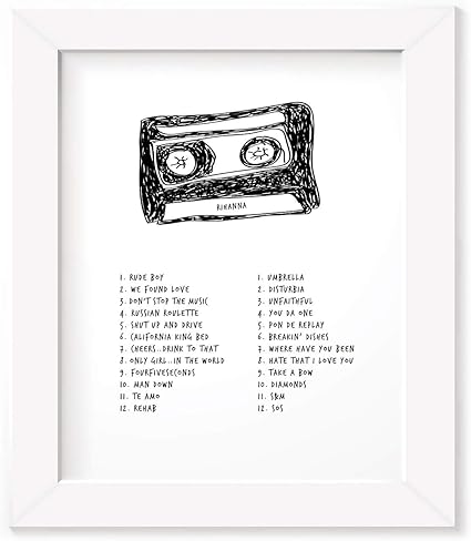 Rihanna Poster Framed Gift Band Song Lyrics Album Art Signed Original Mixtape Cassette Print Amazon Co Uk Home Kitchen Rihanna Poster Framed Gift Band Song Lyrics Album Art Signed Original Mixtape Cassette Print Amazon Co Uk Home Kitchen