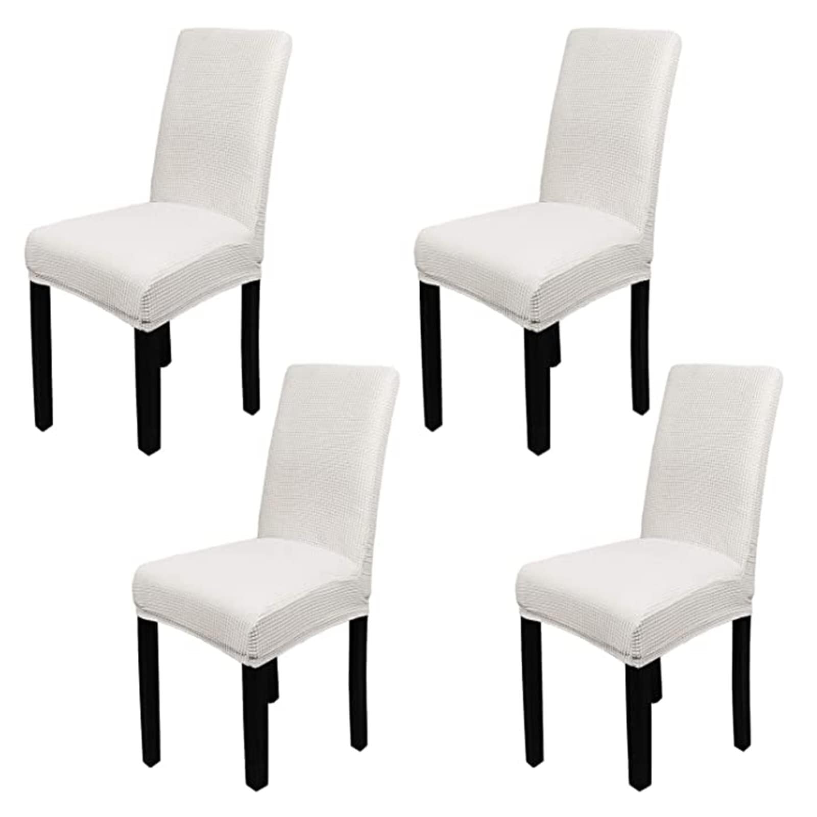 NMVAWIPT Dining Chair Covers, Soft Stretch Jacquard Slipcovers, Washable Removable Parsons Protector - Fits High Back Chairs(3#,4pcs)