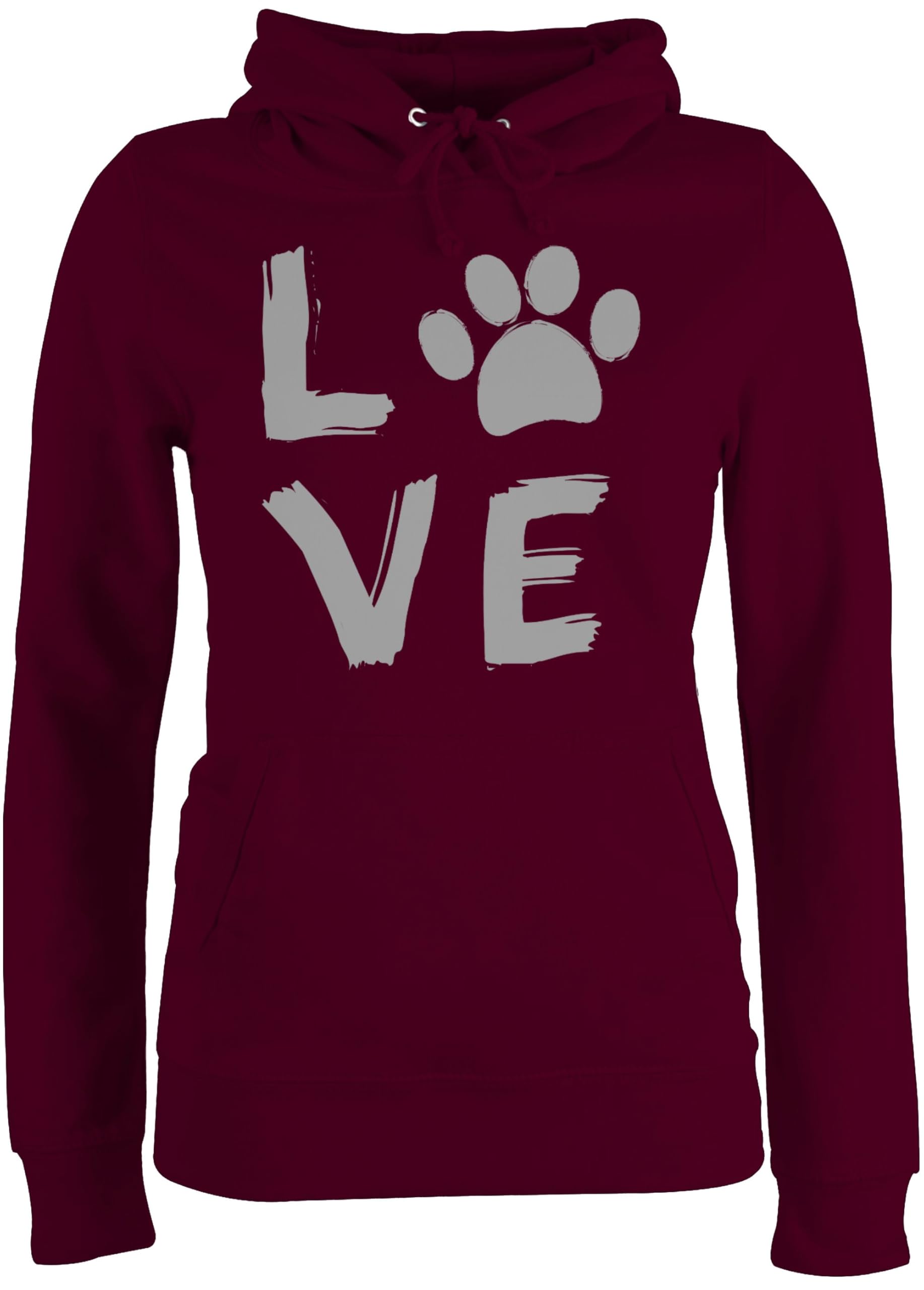Shirtracer - Pullover Damen Hoodie Frauen - Geschenk für Hundebesitzer - Love Pfotenabdruck