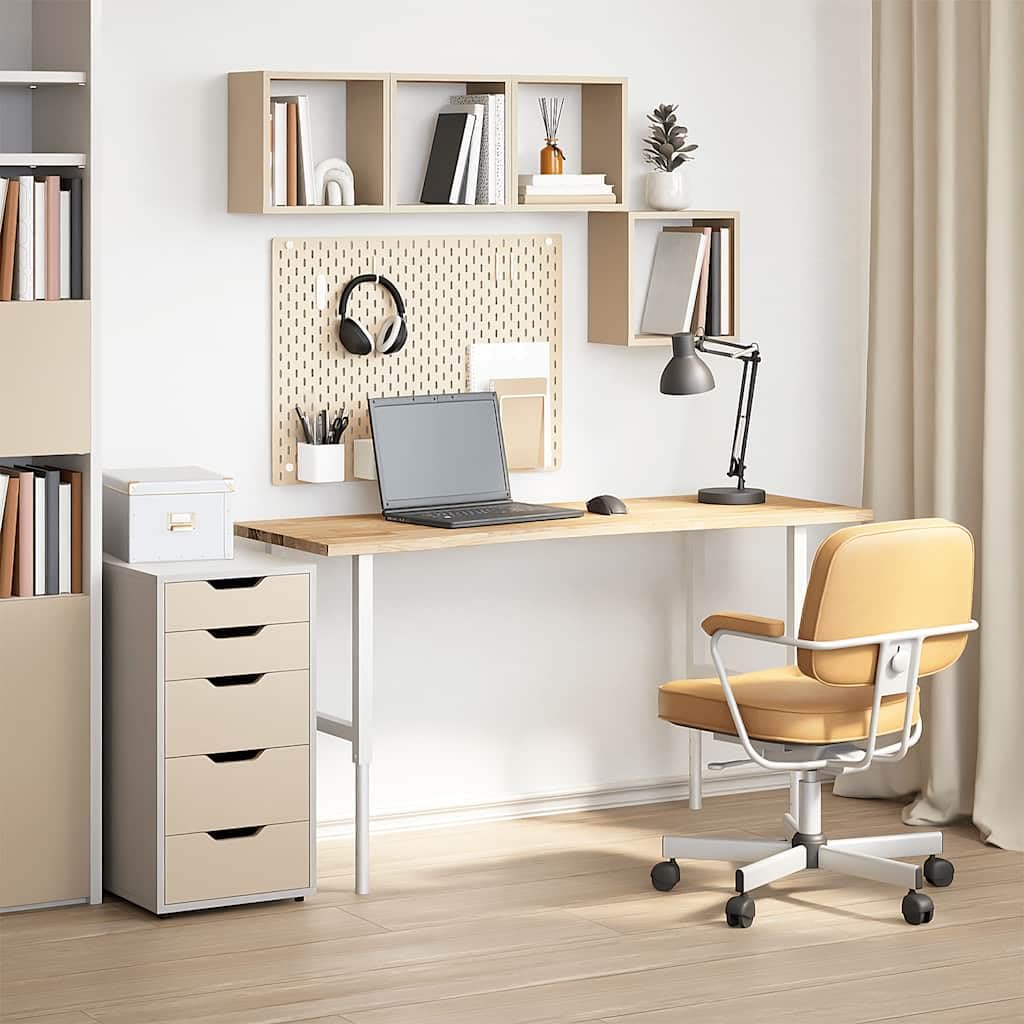 Plateau de bureau en chêne massif non traité 140 x 50 x 2,5 cm