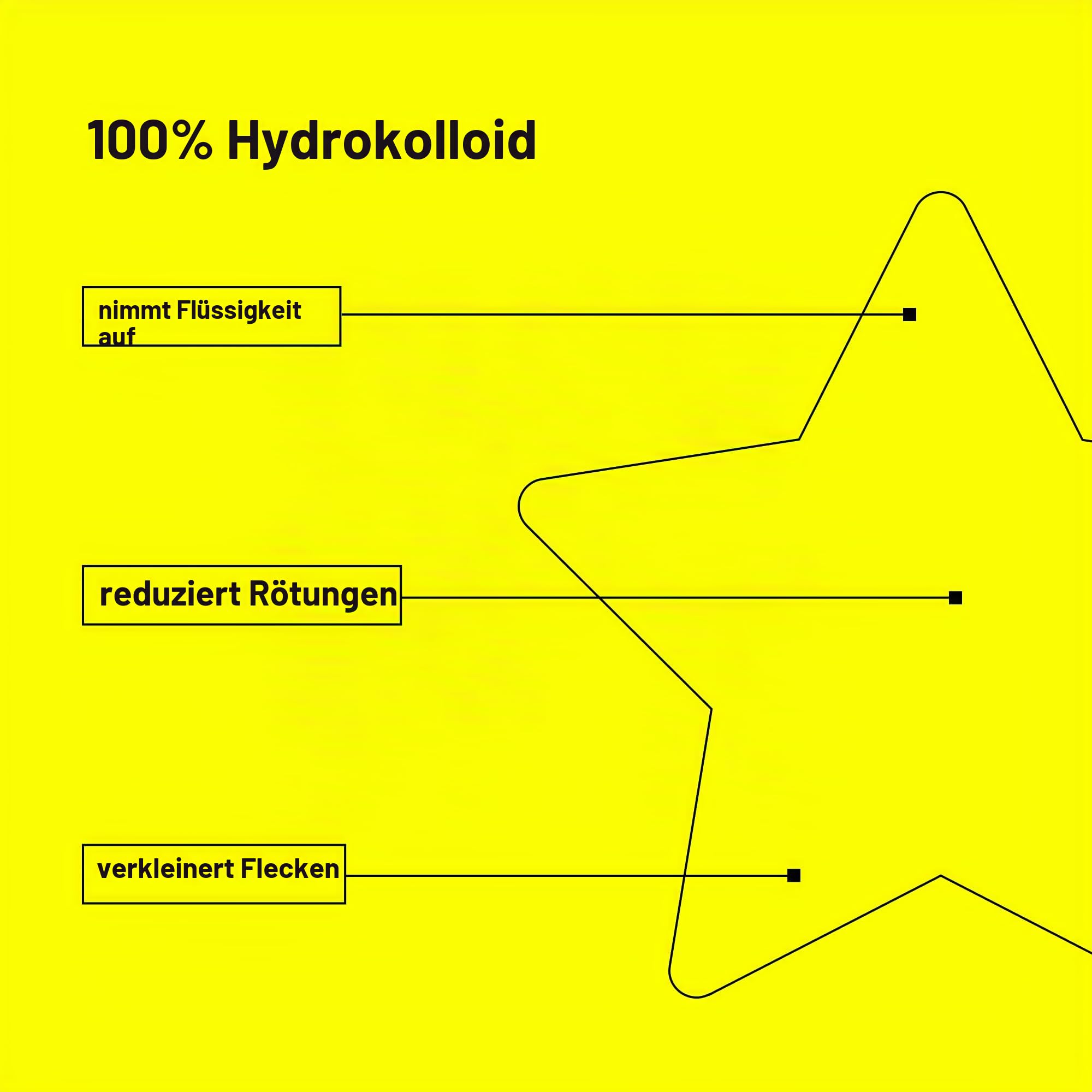 Starface Hydro-Sterne „Big Yellow“, Hydrokolloid Pickelaufkleber, absorbieren Flüssigkeit und reduzieren Entzündungen, niedliche Sternform, vegane und tierversuchsfreie Hautpflege, 32 Stück