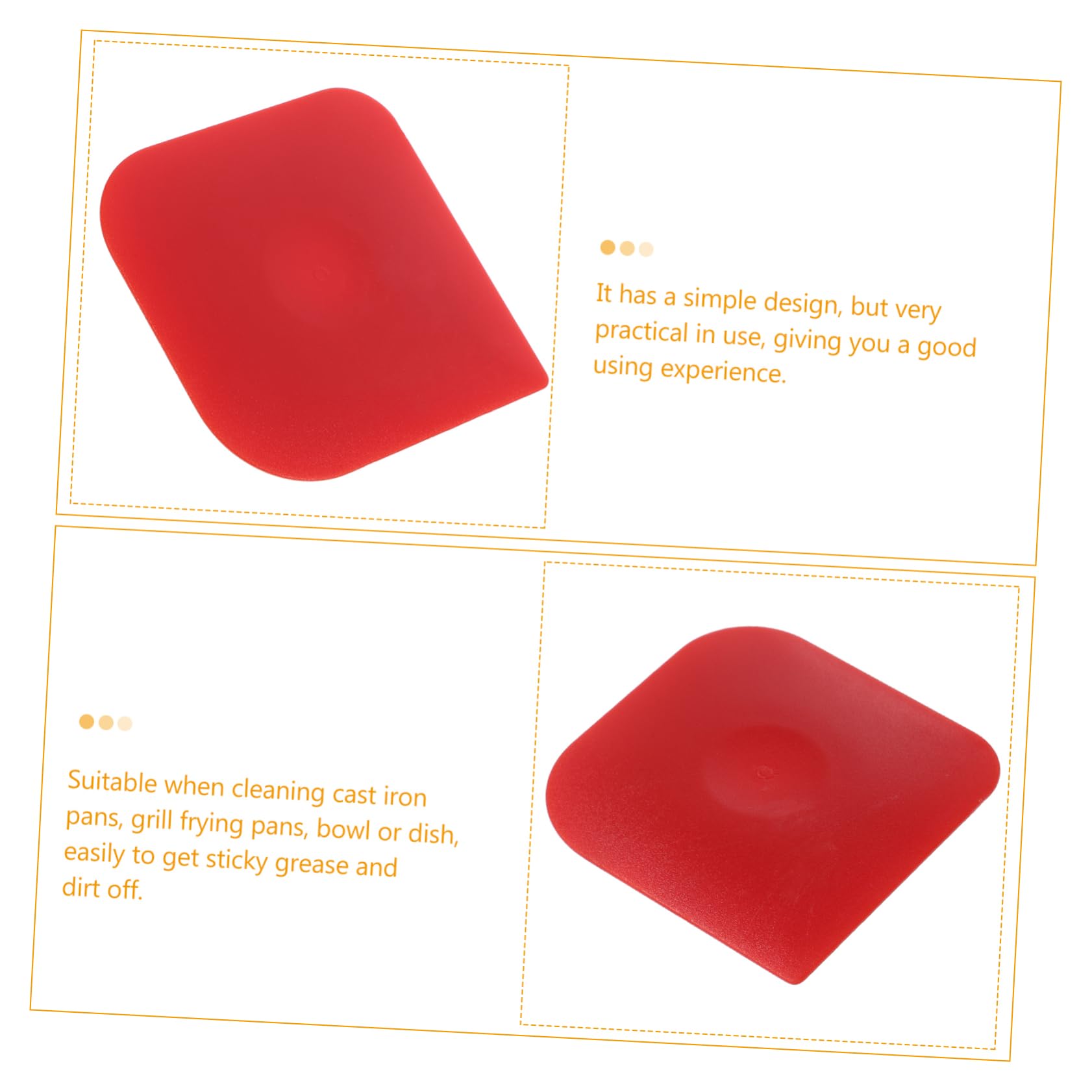 KICHOUSE Cooking Pan Scraper Dish Scraper Tool Kitchen Cleaning Non Scratch Bread Dough Cutter