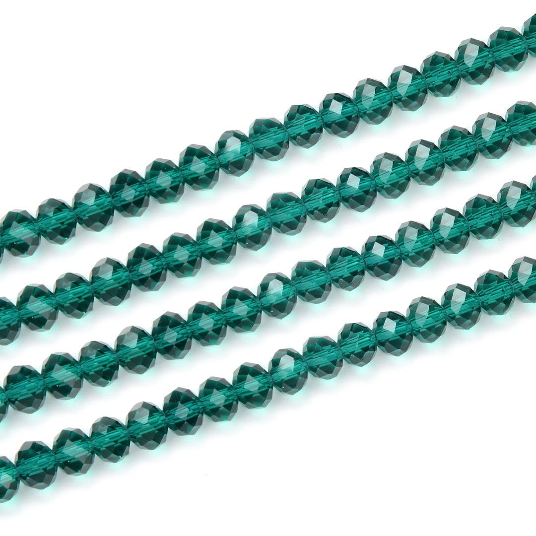 1000pcs Czech Faceted Rondelle Crystal Glass Beads 4mm Small Tiny Bulk Emerald Green