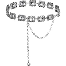 TOPACC Western Metal Concho Belt for Women Cowgirl Chain Belts for Dresses Jeans Country Concert Outfit