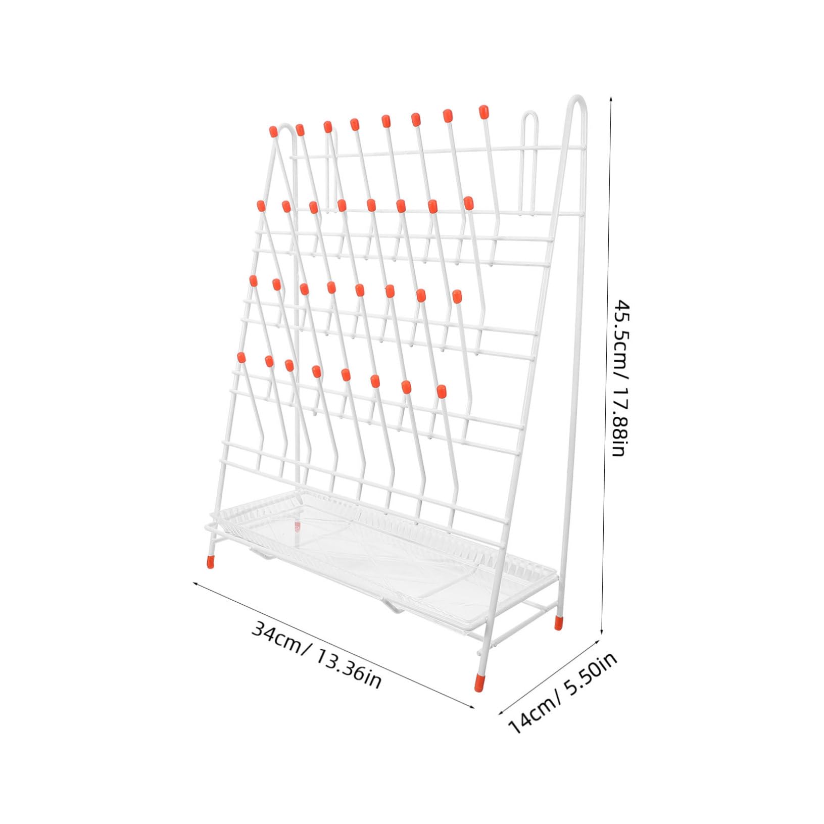 SOLUSTRE Rack per Provette da Laboratorio 32 Slot in Ferro Rivestito, Porta Vetreria da Laboratorio Salvaspazio e Scolapiatti per Asciugatura Tubi, per Uso Scientifico e Drenaggio