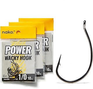 Nako Power Wacky Rig Hooks | Worm Hooks for Wacky Rig | Nano Smooth Coat 8203