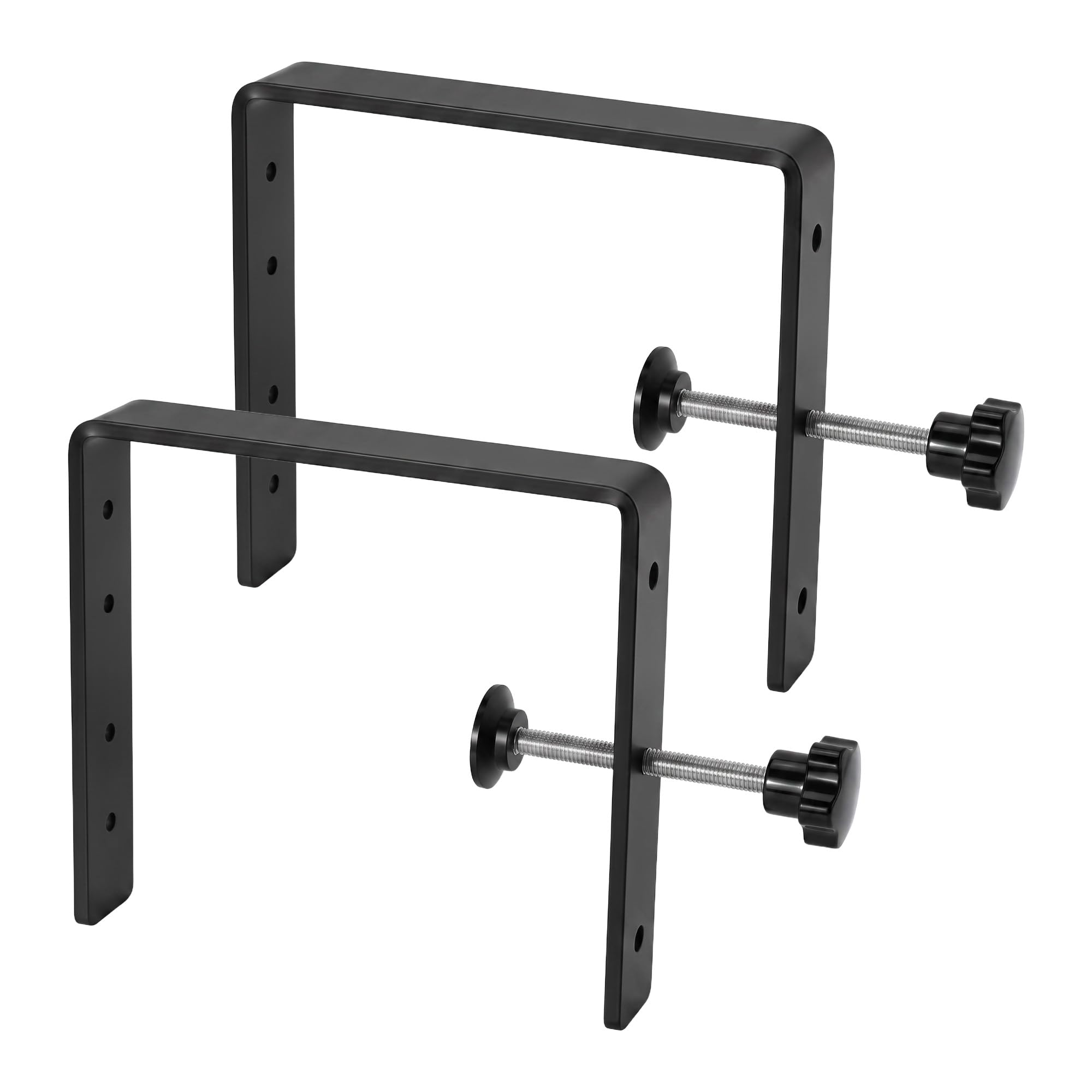 Jhanw 2-Pack Heavy Duty Deep Reach C Clamps - 6" Steel Clamp for Woodworking, Carpentry, Home Improvement - 4.5" (114mm) Throat Depth, 5.5" (142mm) Opening - Perforated Fastener for Secure Grip