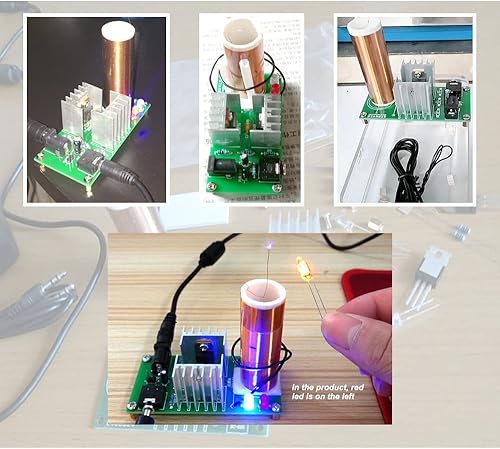 Miniatura 6 de ISolderStore Kit de bobina mini Tesla de 15 W kit electrónico de bricolaje mini música Tesla bobina de plasma altavoz kit de práctica de soldadura