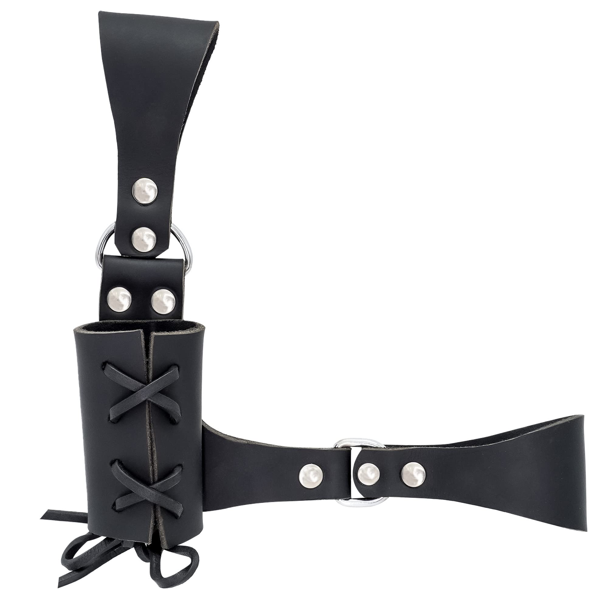 Medieval Leather Sword Frog - Handcrafted Adjustable Costume LARP Dagger & Rapier Sabre Prop Frog Holster