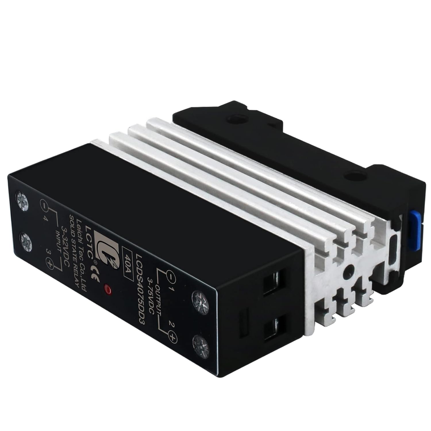SSR 40 DD Solid State Relay DC to DC (3-32V Input, 3-75V Output) with Radiator, 40A