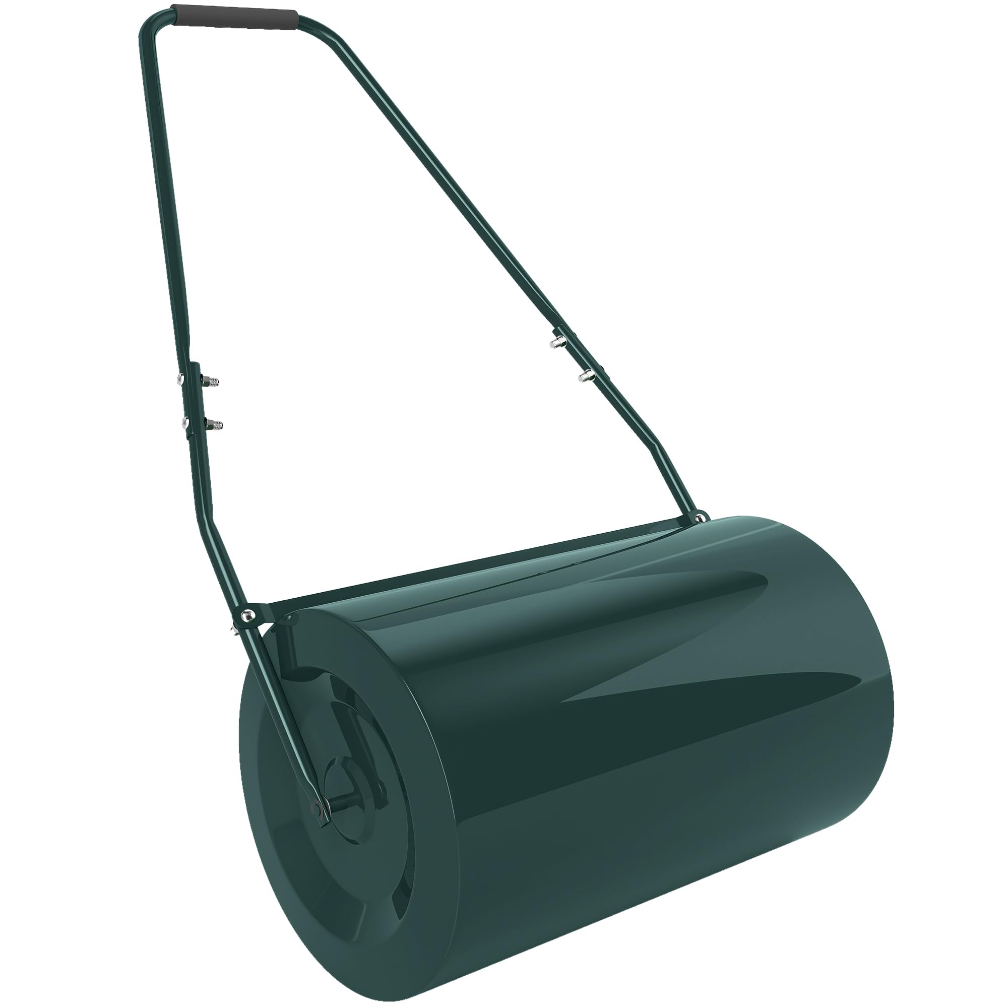 Outsunny Rullo per Prato da 30L di capacità con Maniglia Imbottita, Rullo Giardino in Acciaio Riempibile con Acqua/Sabbia, 102x50x30 cm, Verde Scuro