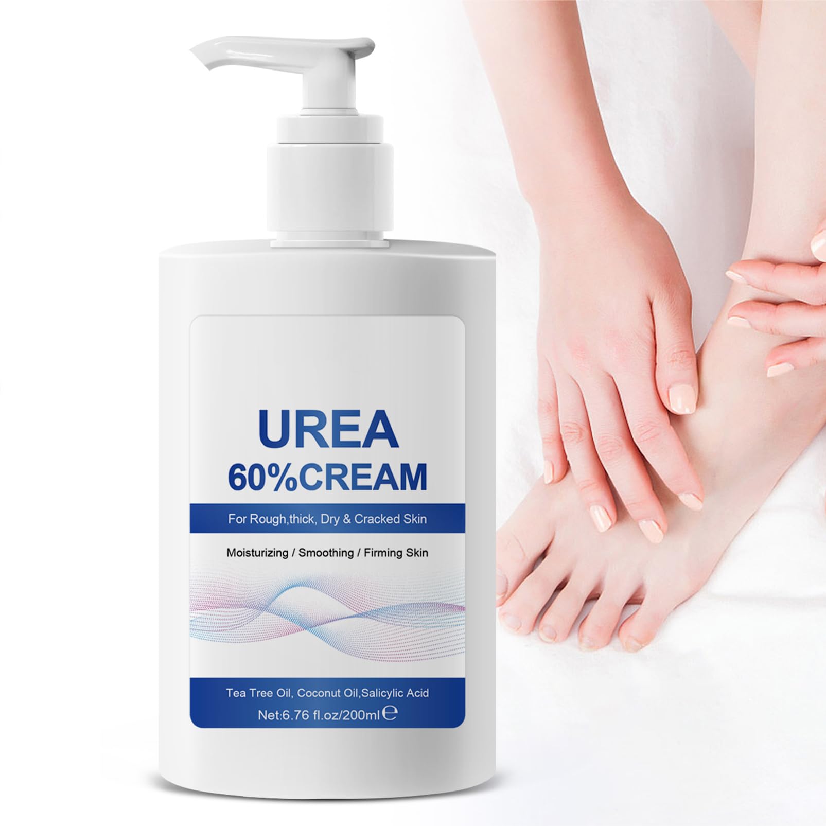 60% Urea Cream - Reparaturcreme für Füße und Hände - Fußcreme für rissige Fersen und trockene Haut - Maximale Stärke für Hand, Fuß und Körperpflege 200ML