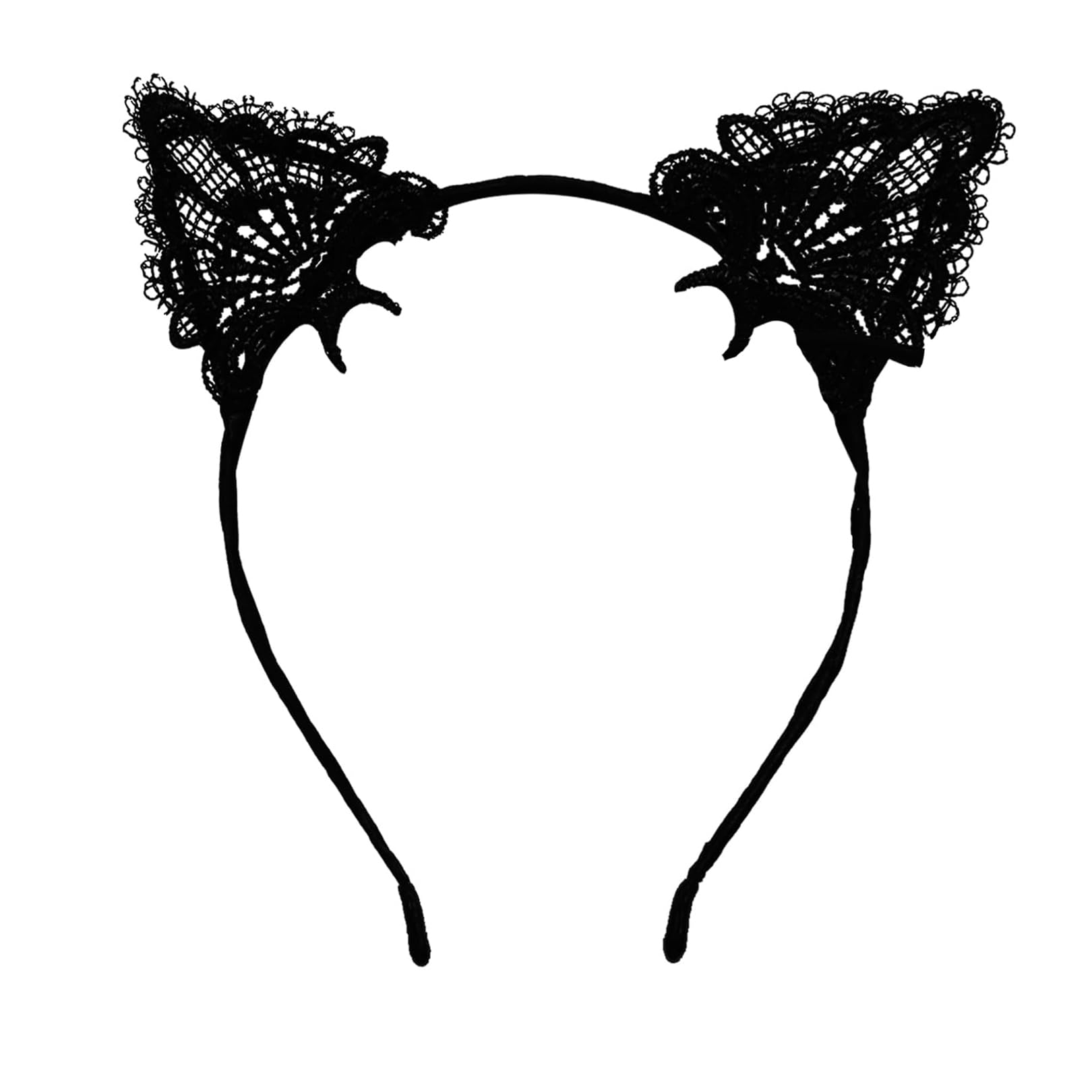 Black Lace Cat Ears Headband for Halloween Carnival Party Masquerade Cosplay Costumes, Fancy Dress Hair Accessories for Women and Girls