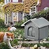 Cuccia per Gatti da Esterno Protezione Elevata e Calda, Rifugio per Gatti Selvatici, Impermeabile, Antivento, Resistente all'Usura, Cucce per Garage, Fienile, Portico (Modello Normale, L)