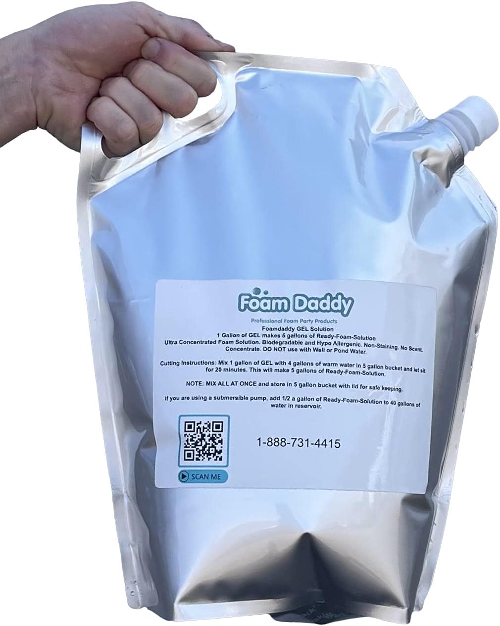 Foam Daddy Foam Machine Gel Solution - Professional Super Stacking Foam Machine Refill, 10 Rounds, Foam Machine Fluid that Makes 400 Gallons of Foam Party Fun! - 1 Gallon