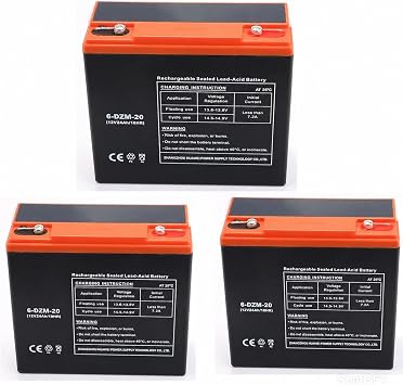 6-DZM-20 12V 24AH Sealed Lead Acid Battery Rechargeable SLA AGM Battery for Electric Go Karts, Mobility Scooter, E-Bike, UPS, Buggy, Wheelchair, Dirt Bike Maintenance-Free 3