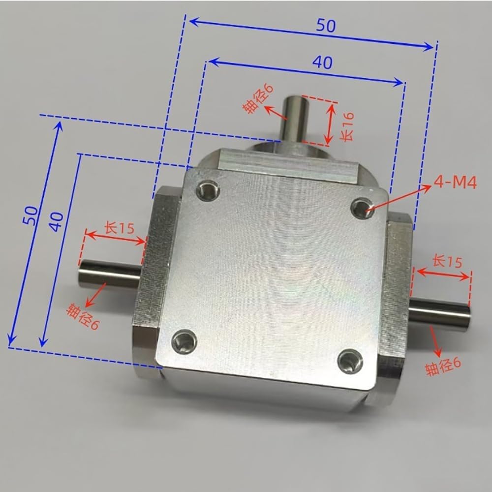 Gearbox 1 to 1 Transmission Commutator 90 Degree Steering Gearbox 1M 20T Angle Corner Device 6mm Co-Direction Dual Shaft Steering Direction