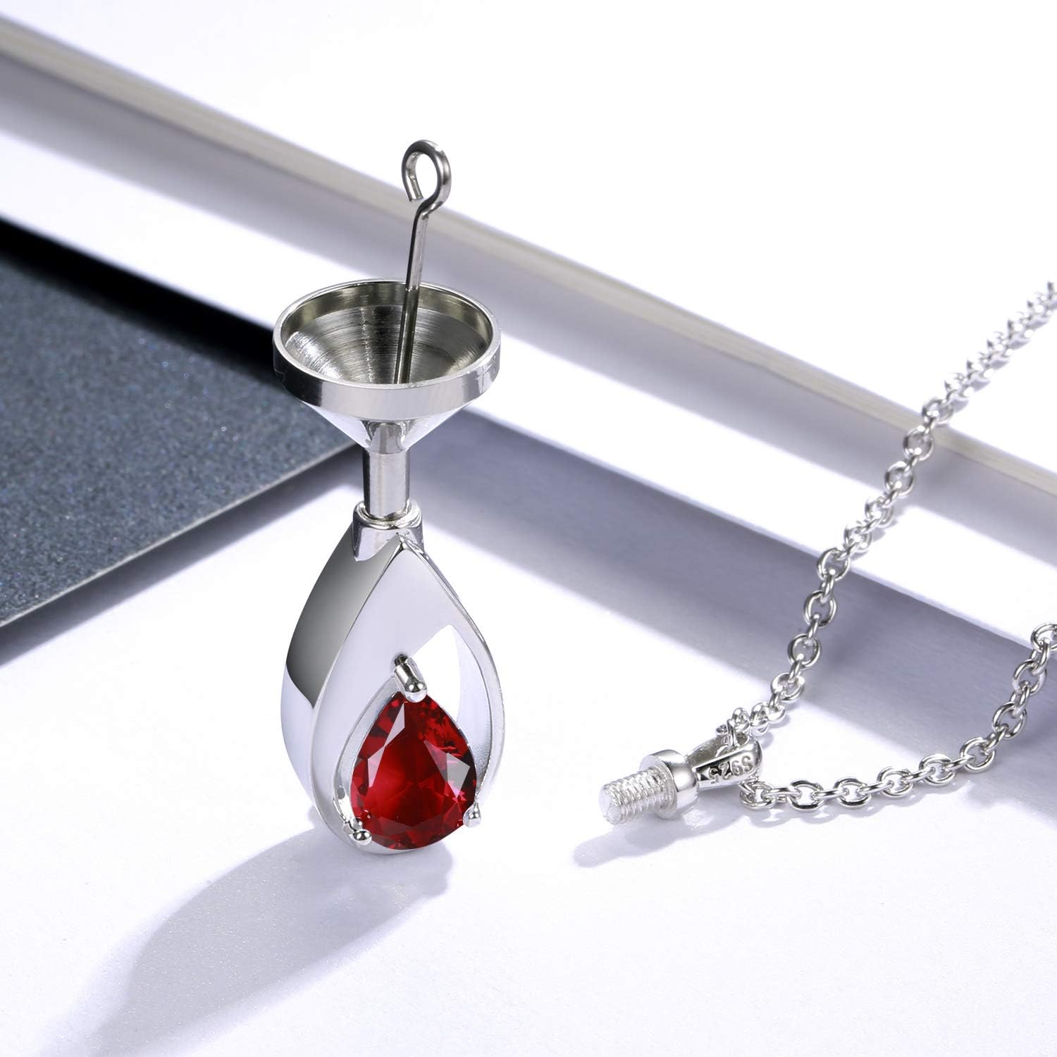 Sariel 925 Sterling Silver Cremation Jewelry Memorial CZ Teardrop Ashes Keepsake Urns Pendant Necklace for urn Necklaces Ashes Jewelry Gifts - Image 3