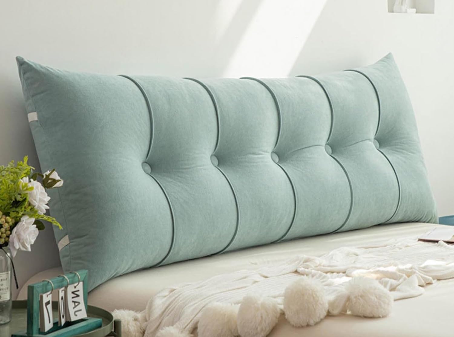 Almohada de lectura Suave, Sofá Cojines de Lectura，120/60/80/150/200/180cm Cabecera Cojín, Cojín Grande de Pared, Respaldo de Cama Almohada Lumbar para Sala de Esta Sillas Dormitorio(A6,80x55cm/31x21i