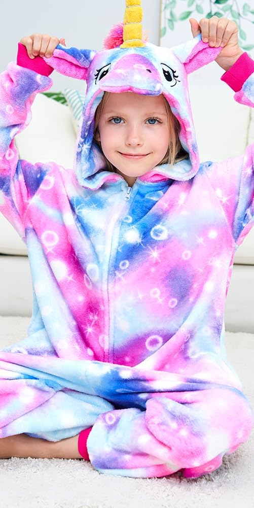 Kids Unicorn Onesie Pajamas One-Piece Cosplay Costume Animal Sleepwear Girls And Boys - Image 5