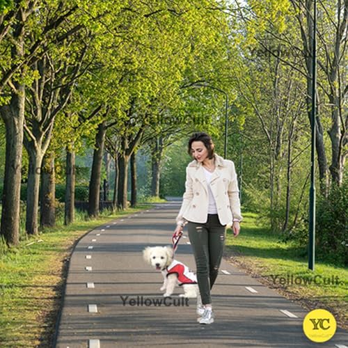 Image of Yellowcult Cute Dog T-Shirt Clothes, Summer Sweetshirts Sporty Pet Outfit for Small Dog, cat, Puppy, Kitten for Bithday Party, Travel, Outing, Photos(XS- Red)