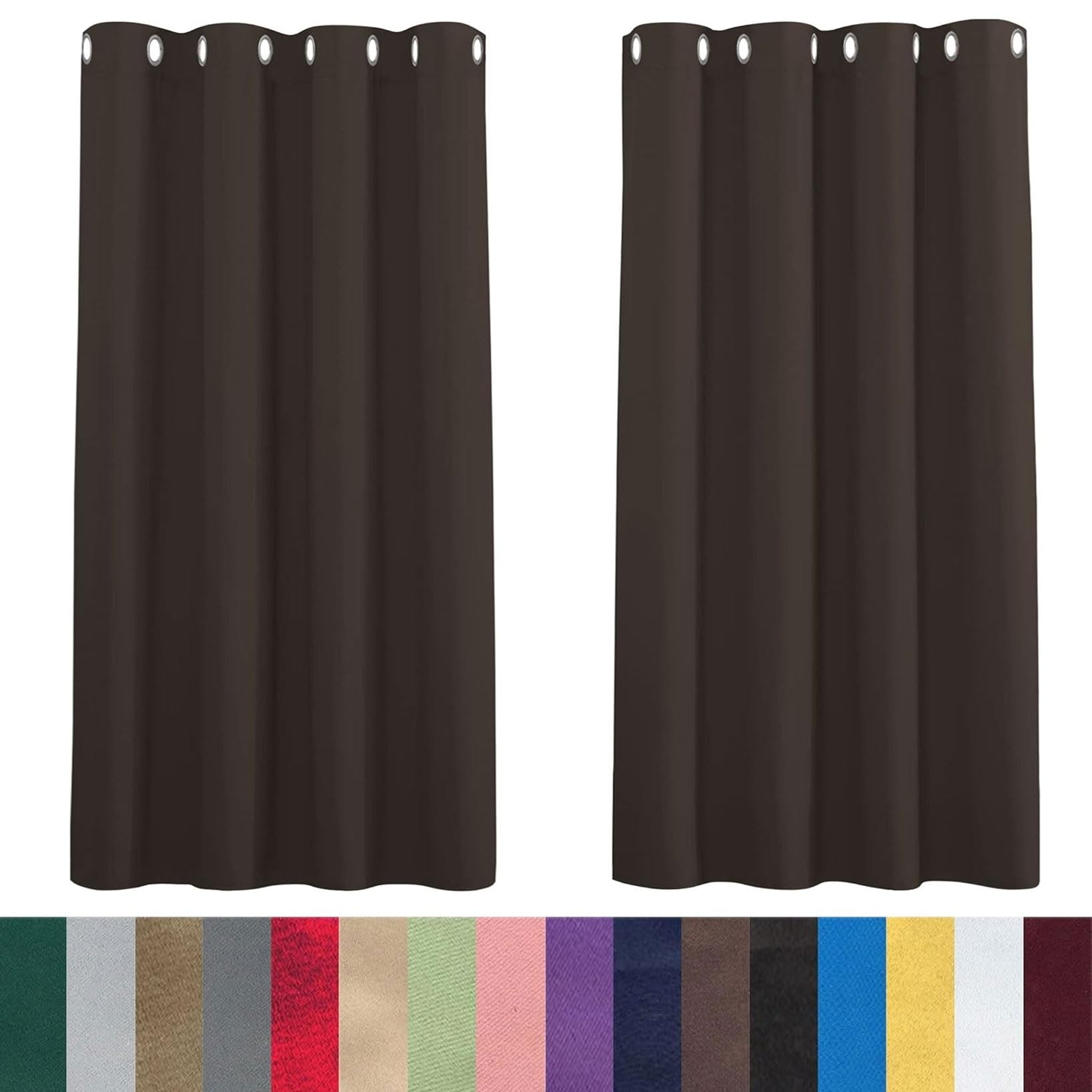 Rideaux anti froid et thermique 140 x 120 cm marron pour isolation toutes saisons
