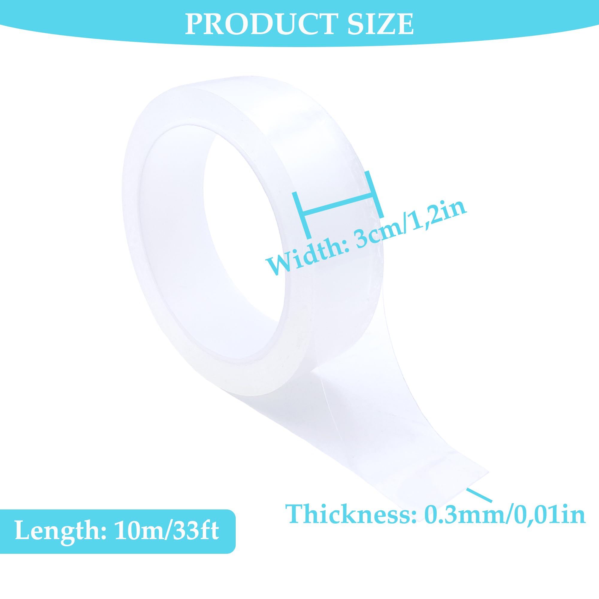 YEESEUN Waterproof Sealing Tape, Window Weather Clear Sealant Tape, 30mm x 10m Sealant Strip for Bathroom Kitchen Winter Door - Image 2