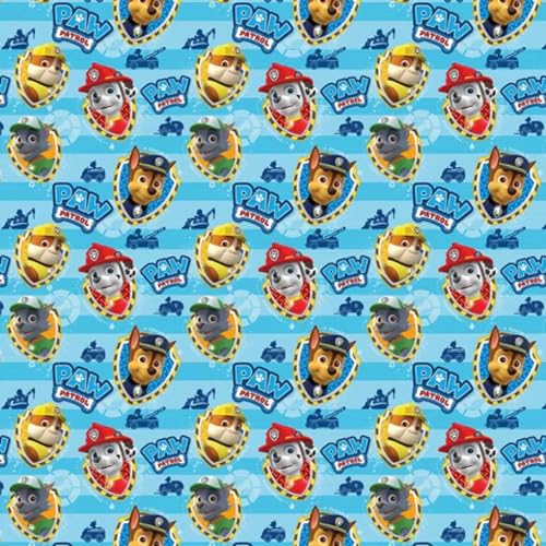 Lot de 2 rouleaux de papier cadeau Paw Patrol de 4 m – Rouleau de 8 m de papier cadeau pour enfants sur le thème de la Pat' Patrouille