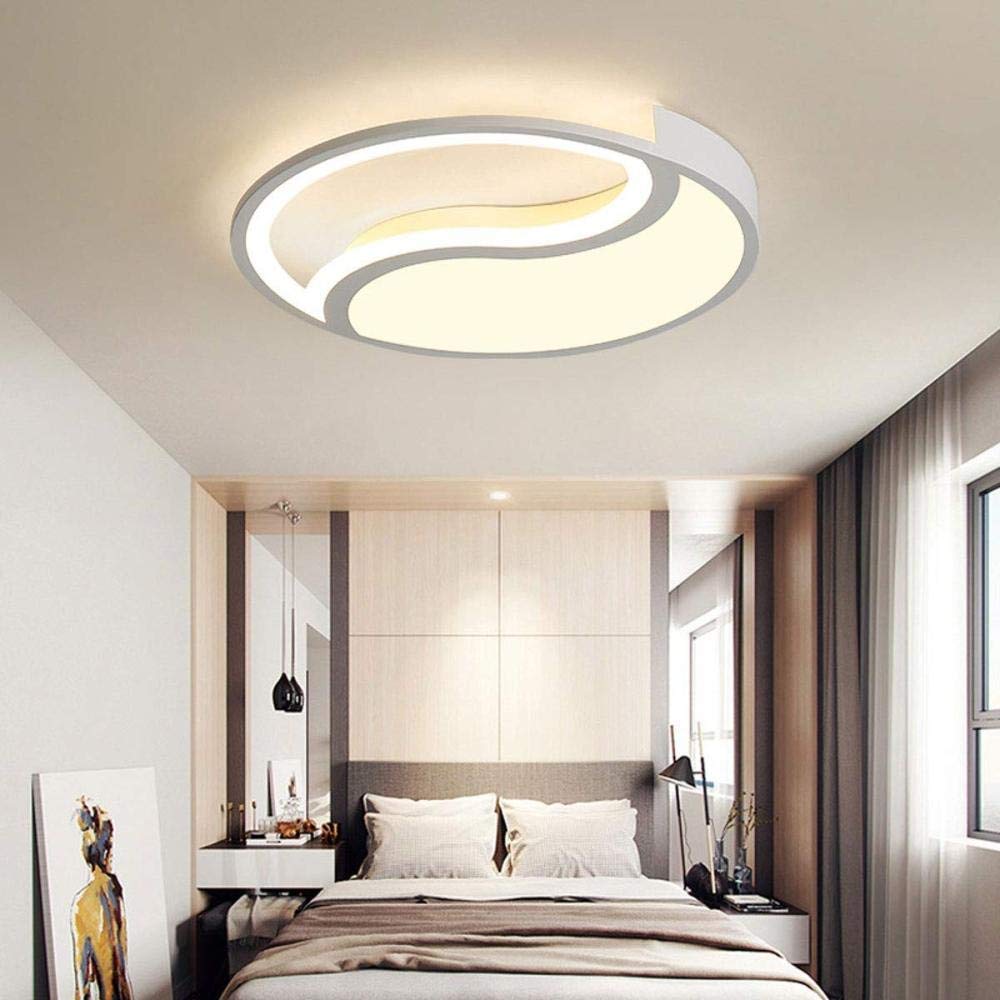 Plafonnier rond à LED télécommandable pour ajuster la lumière chaude de votre chambre - 8