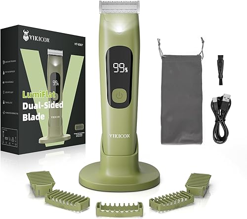 VIKICON Recortadora de vello corporal para hombres y mujeres maquinilla de afeitar eléctrica de seguridad para púbico, piernas, pecho, cara con hoja