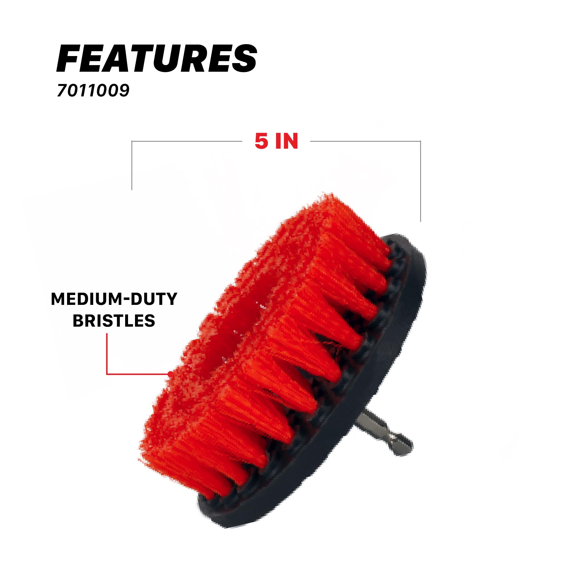 Maxshine Brosse Universelle M8 de 5,1 cm, 10,2 cm, 12,7 cm pour Nettoyage de Voiture – Nettoyant pour Tapis et Tissus d'ameublement avec Fixation de perceuse – Brosse Robuste pour Cuir, Tissu, sièges