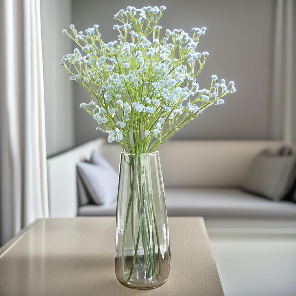 Akaar Decor Artificial Babys Breath Gypso Flower Sticks Fake Bunch Decor Items for Home, Room, Diwali Decoration,Plants & Craft Items Corner(Without Vase Pot)-Pack of 1 Stick(H: Approx.2FT)-Blue