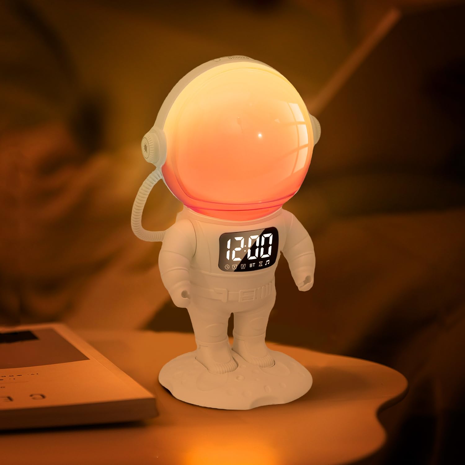 ORIA Tageslichtwecker Sonnenaufgang Lichtwecker, Wake Up Light Kinder, mit 21 White Noise, 22 Farben Dimmbares Nachtlicht, Doppelalarm, Bluetooth Lautsprecher, für Erwachsene & Kinder