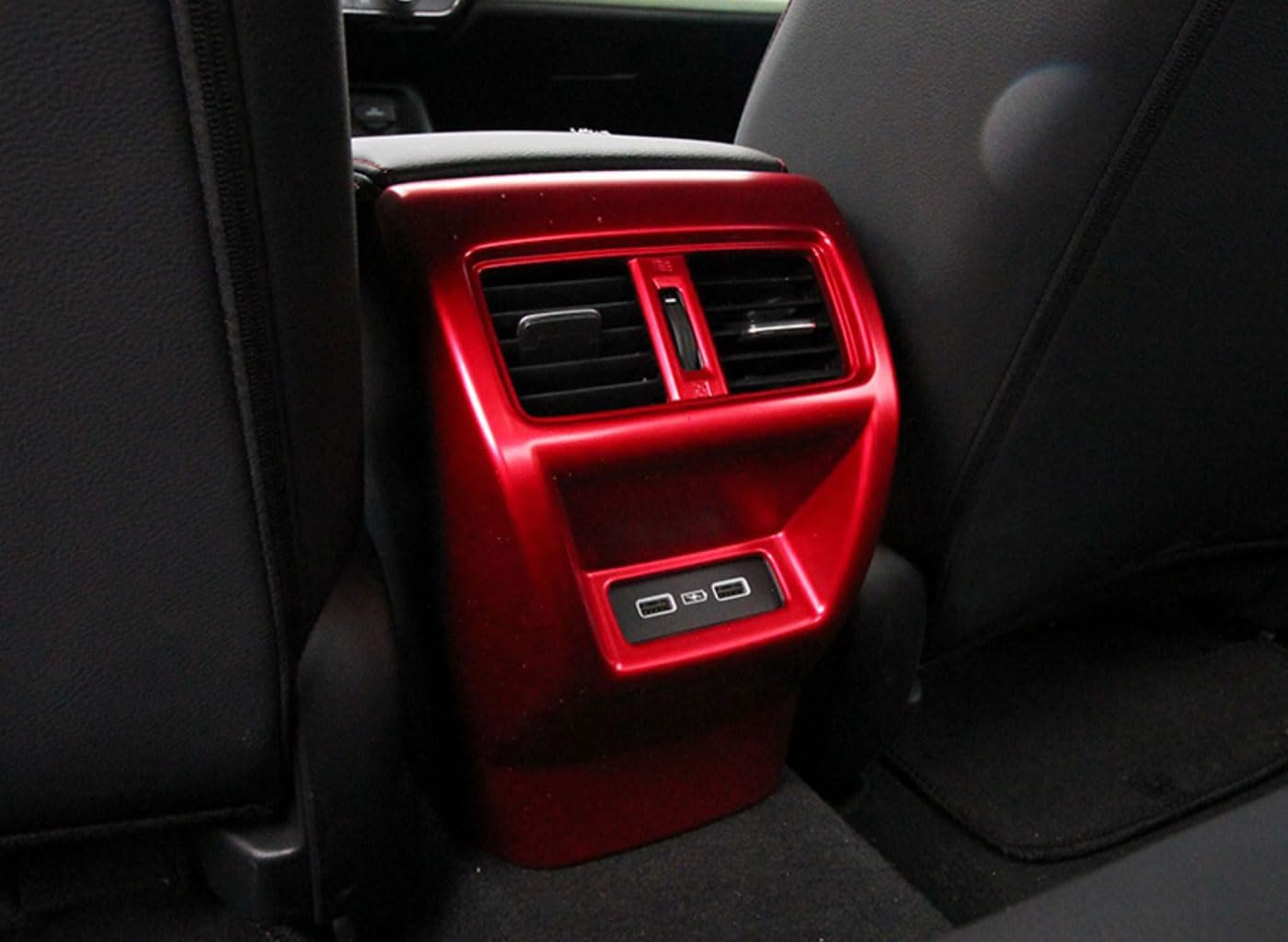 Rear Air Vent Panel Cover Trim Compatible with Honda Civic 11TH GEN 2026 2025-2022 Rear A/C USB Conditioner Outlet Vent Trim Cover Interior Car Accessories ABS 1PCS(Carbon Fiber Style)